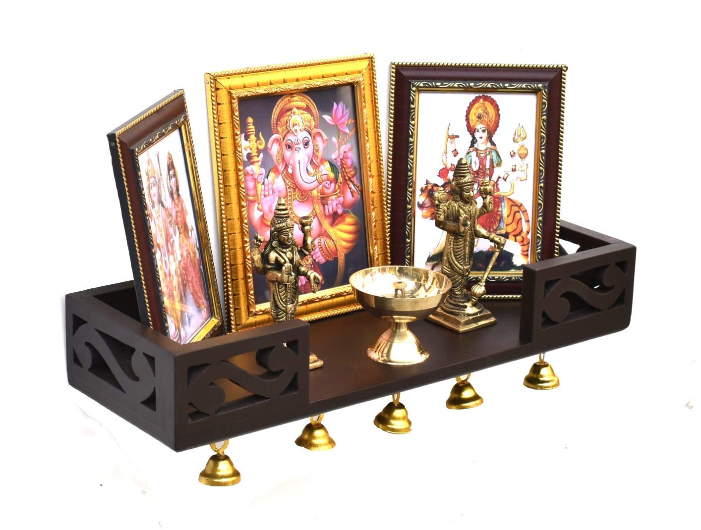 DecorDen Wooden Wall Mount Temple for Home,Wooden Home Temple/Wall