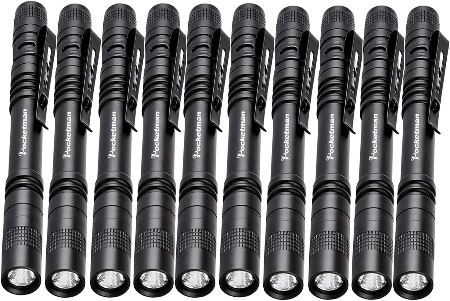 POCKETMAN LED Penlight Flashlight Small Flashlight Pocket-Size Pen Torch with Clip for Lighting (10 Pack)