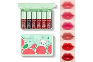 LULESI 6 Colors Lip Tint Stain Set, Plumping Mini Liquid Lipstick, Watery Lip Gloss Moisturizing Tinted Lip Balm, Multi-Use Lip and Cheek Tint, Long lasting Non-Stick Cup Waterproof Lip Stain