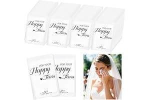 Ocmoiy Happy Tears Tissues (50-Pack) Wedding Tissues Packs for Guests Welcome Favor Bags, Bulk Individual Pocket Tissue Packs for Your Big Moments