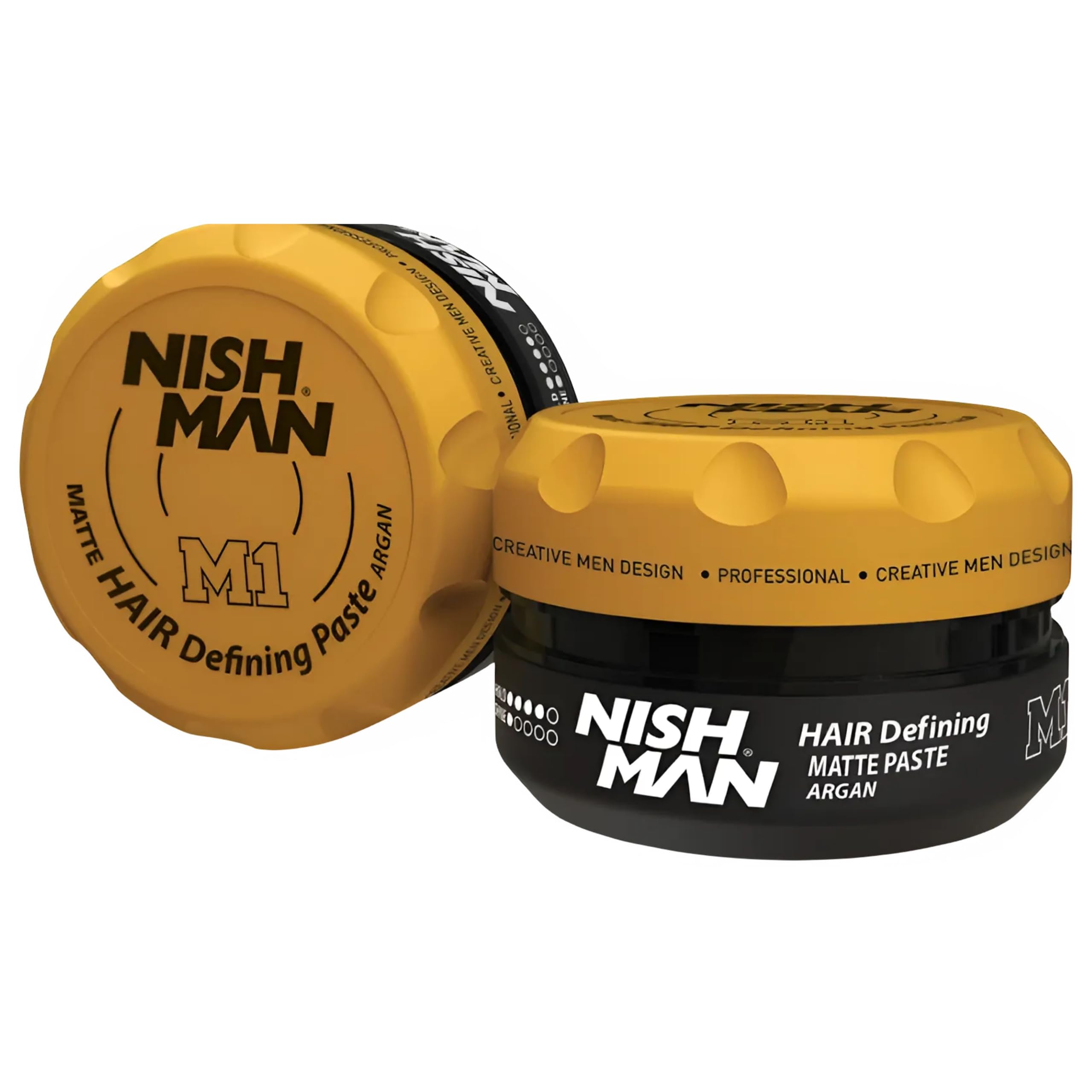 NISHMAN M1 Hair Defining Paste Wax - Matte Paste Argan 100g - Matte Finish, Strong Hold, Adds Volume & Texture - Perfect for Short to Medium Hair