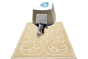 PetLike Cat Litter Mat, Thick Litter Trapping Mat, Durable Litter Box Mat Waterproof, Indoor Mat Washable Mats with Non-Slip Backing, Soft on Kitty Paws and Easy to Clean, Phthalate Free