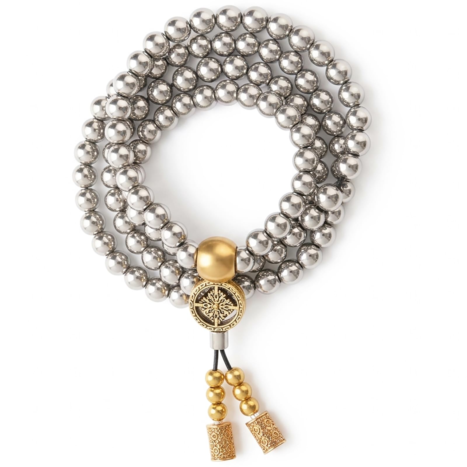 Outdoor Chain Full Steel Martial Arts 108 Buddha Beads Necklace Chain (108 Beads Chain)