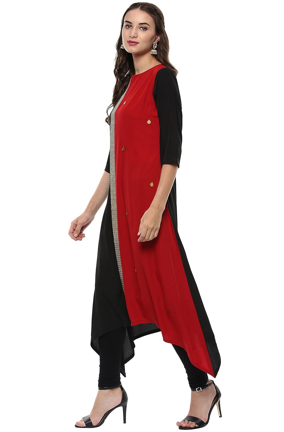 janasya women's polyester crepe kurta