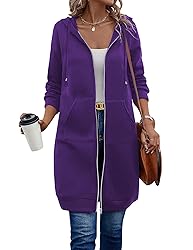 ELESOL Women's Tunic Hoodie Sweatshirt, Purple