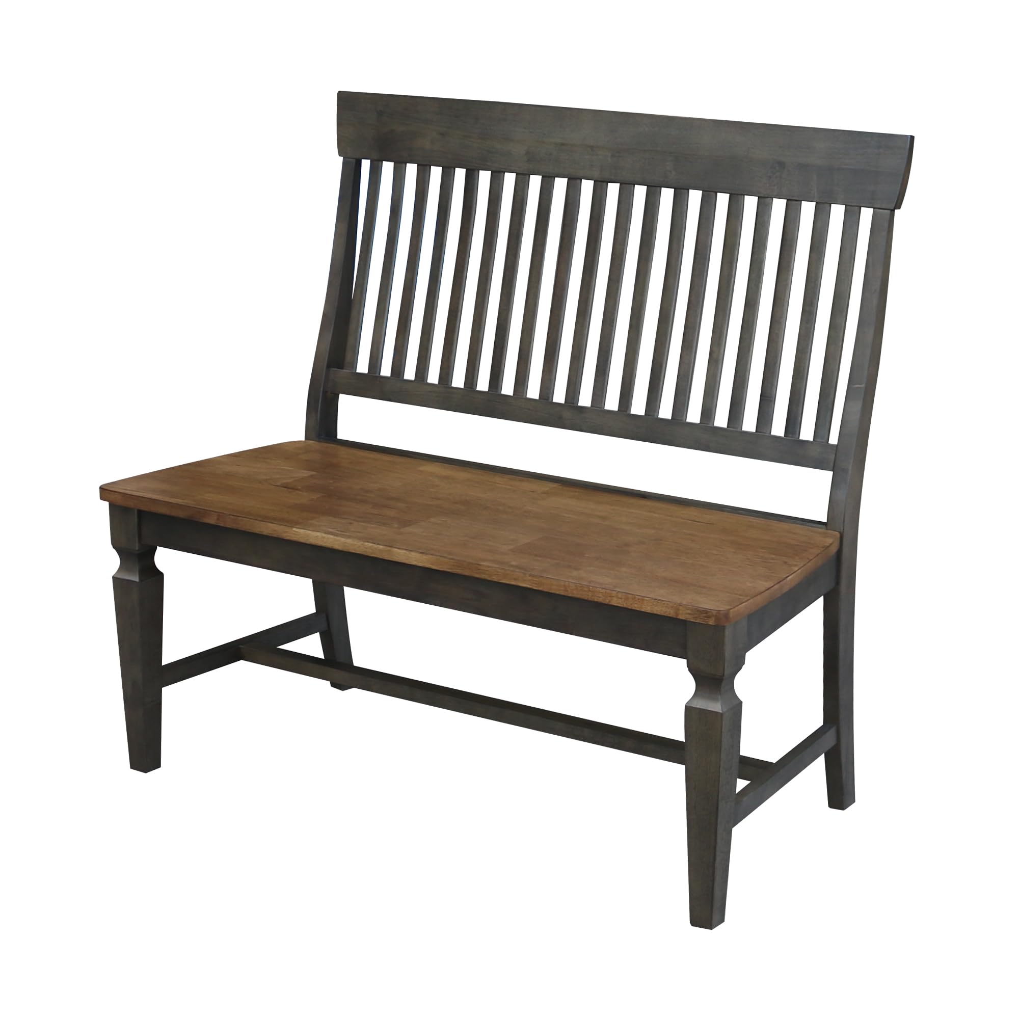 Photo 1 of **PARTS ONLY ** IC INTERNATIONAL CONCEPTS Solid Wood Vista Slat Back Accent Bench, Hickory/Washed Coal