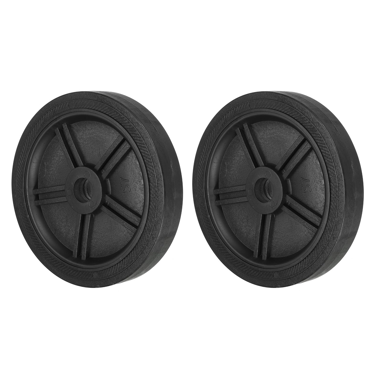 PATIKIL 6.5" Air Compressor Wheels, 2 Pcs Universal Air Compressor Wheel Replacement Parts with 0.8" Dia. Hole for Easy Mobility, Black