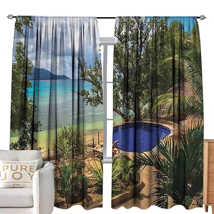 Amazon Com Cobedecor Blackout Curtains Holiday In Seychelles