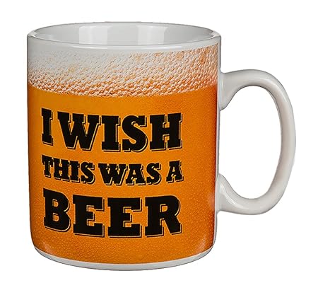 XL Bier-Tasse Jumbo Kaffeebecher ca. 750 ml Coffee Mug Humpen Bierkrug - I wish this was beer