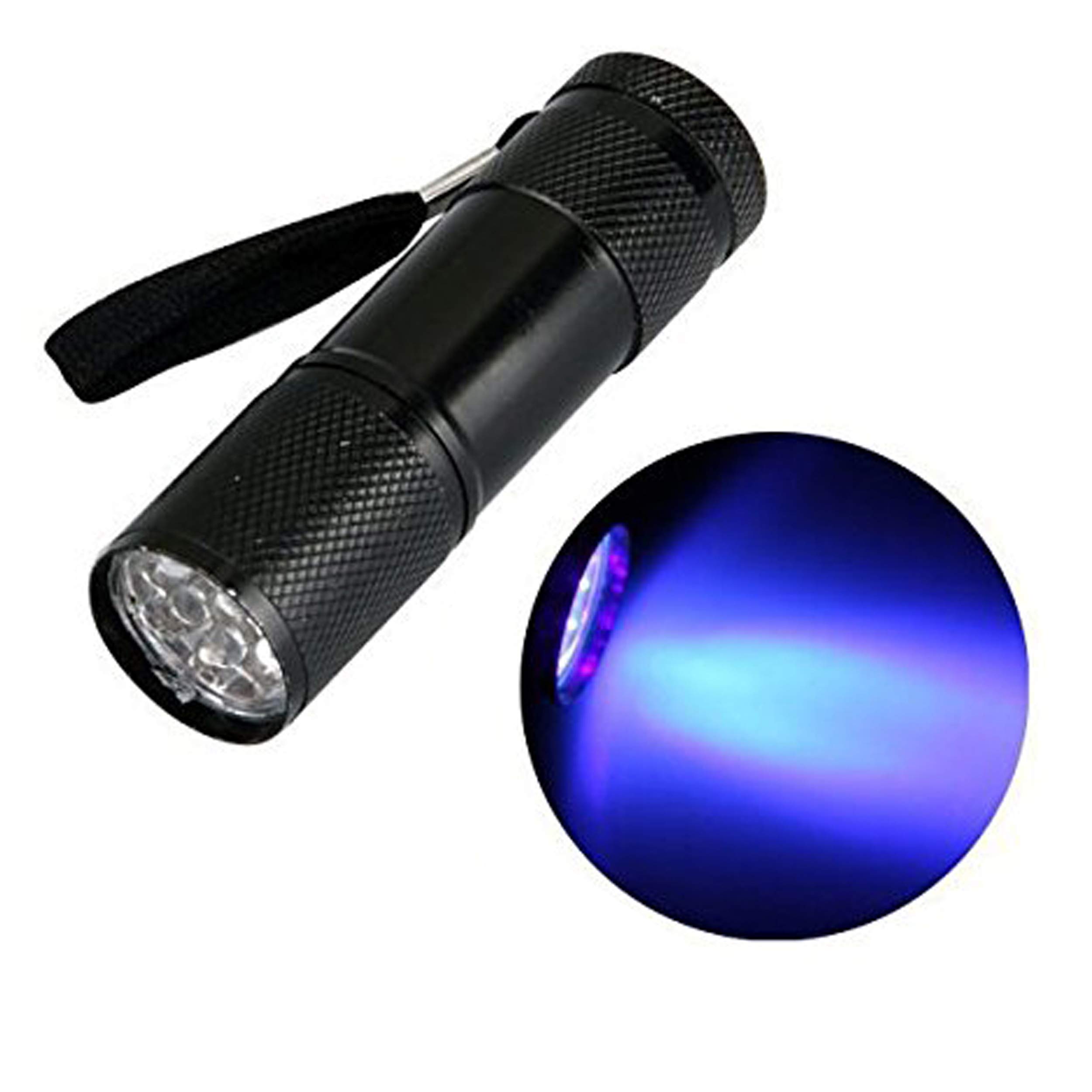 Aluminium UV Ultra Violet 9 LED Blacklight AAA Flashlight Torch Light Lamp UK