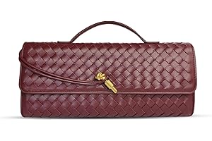 BEGONICA Evening Clutch Purses for Women Formal Handmade Woven Shoulder Handbag Fashion Leather Crossbody Bags for Women
