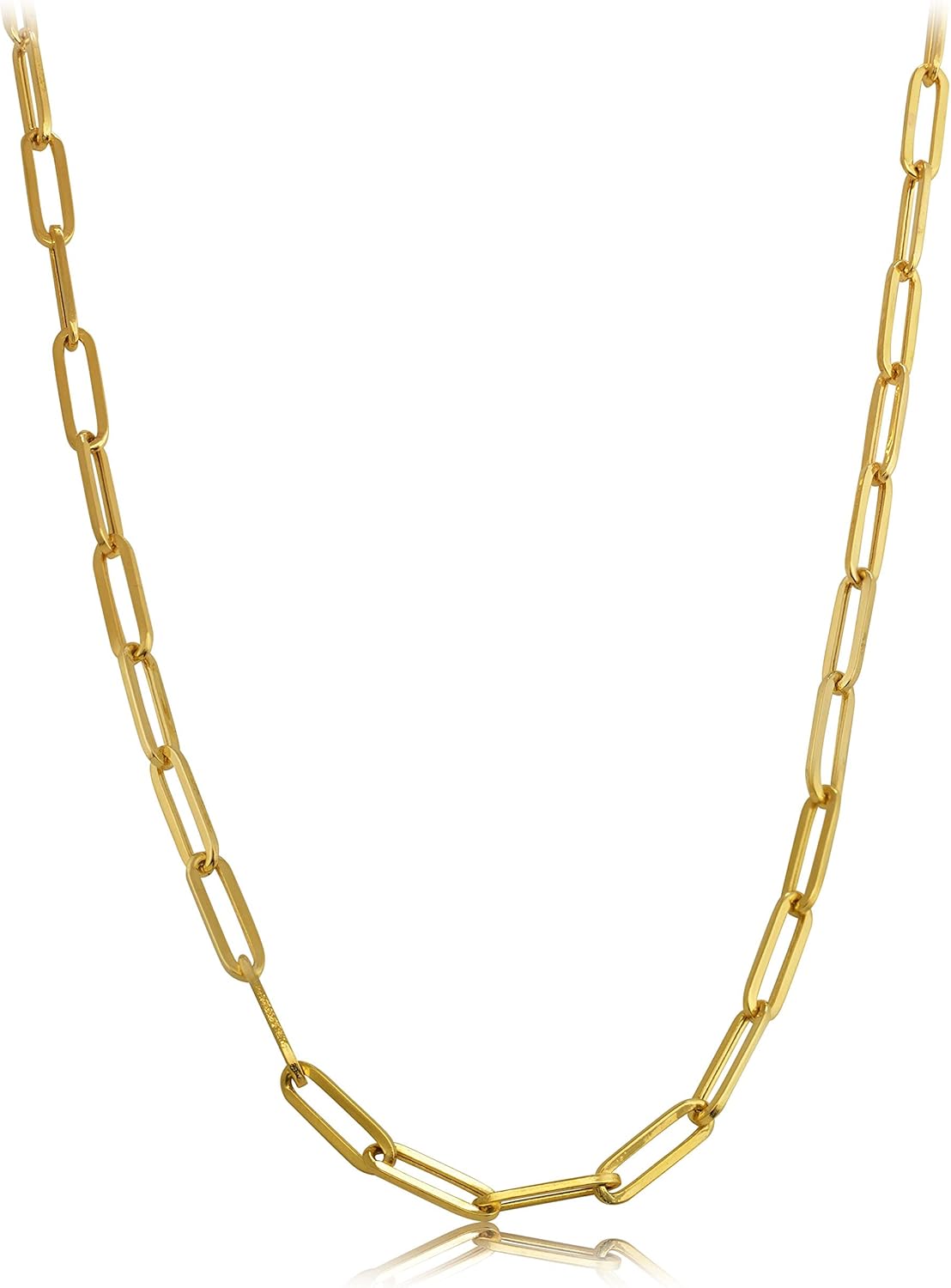 14k Yellow Gold 4mm Paper Clip Link Necklace (14") Jewelry
