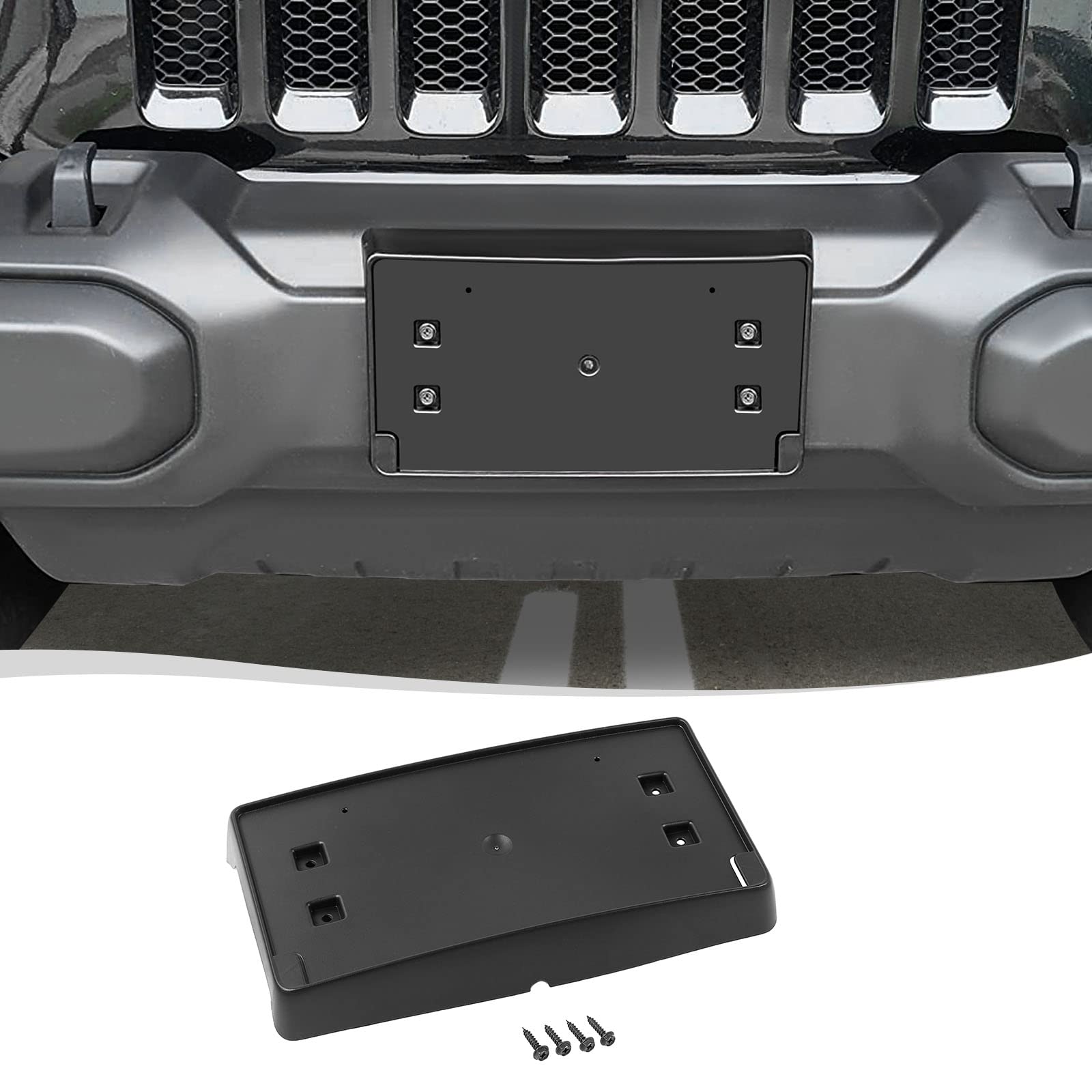 Photo 1 of Voodonala for Jeep Wrangler JL JT Front Plate License Bracket Front License Hanging Kits Compatible with Jeep Wrangler JL JT 2018-2023
