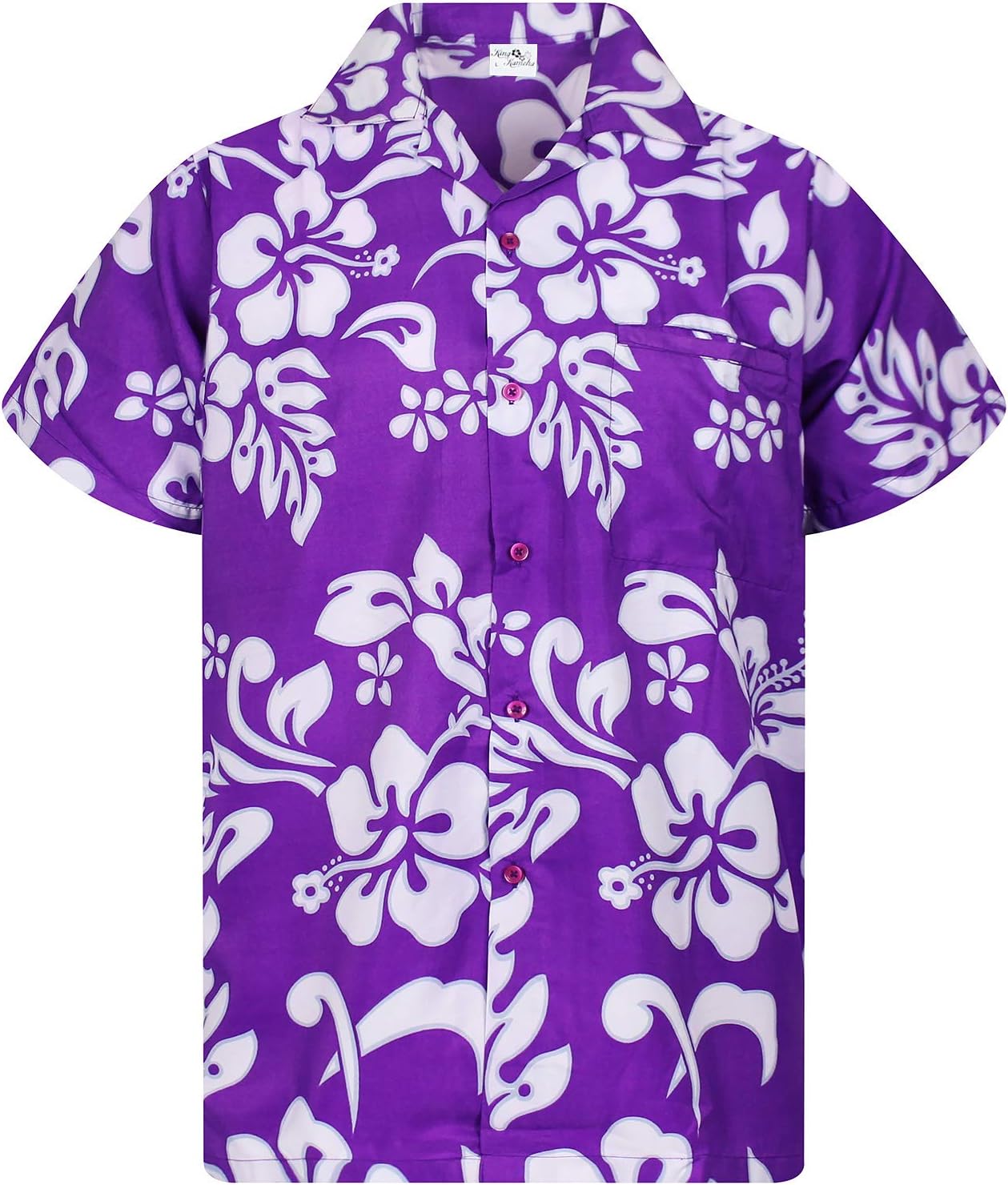 Hawaiian Shirt Men Funky Casual Button Down Shortsleeve Unisex Flowers Beach Party Flower Hibiscus