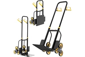 Heavy-Duty Stair Climbing Cart, 440 LBS Capacity Stair Climbing Hand Truck with Telescoping Handle & 6 Wheels, Portable Folda