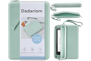 Dadanism 6-7 Inch Silicone Clutch for 7" Kindle Paperwhite and Kindle Colorsoft Signature Edition, 6" K-indle, Kobo, Nook E-Reader, Anti-Dust Coating Multi-Purpose Bag for Phone, Wallet, Sage Green