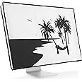 kwmobile Computer Monitor Cover Compatible with 24-26" Monitor - Relax in Hammock Black/White