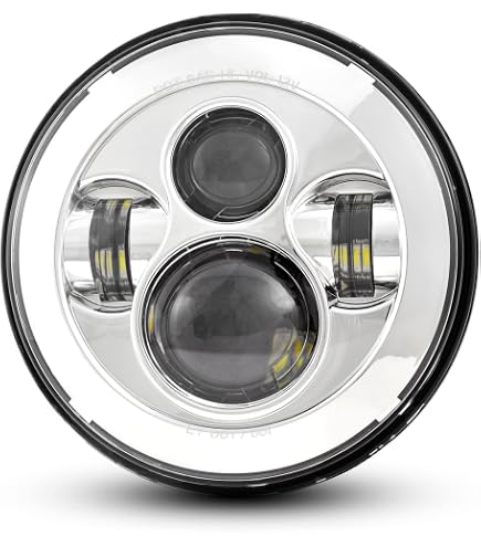 7 Inch Harley Davidson Headlight Bracket Ring – With H4 To 4 PIN Wire Harness, Chrome, Fits Touring & Softail Models