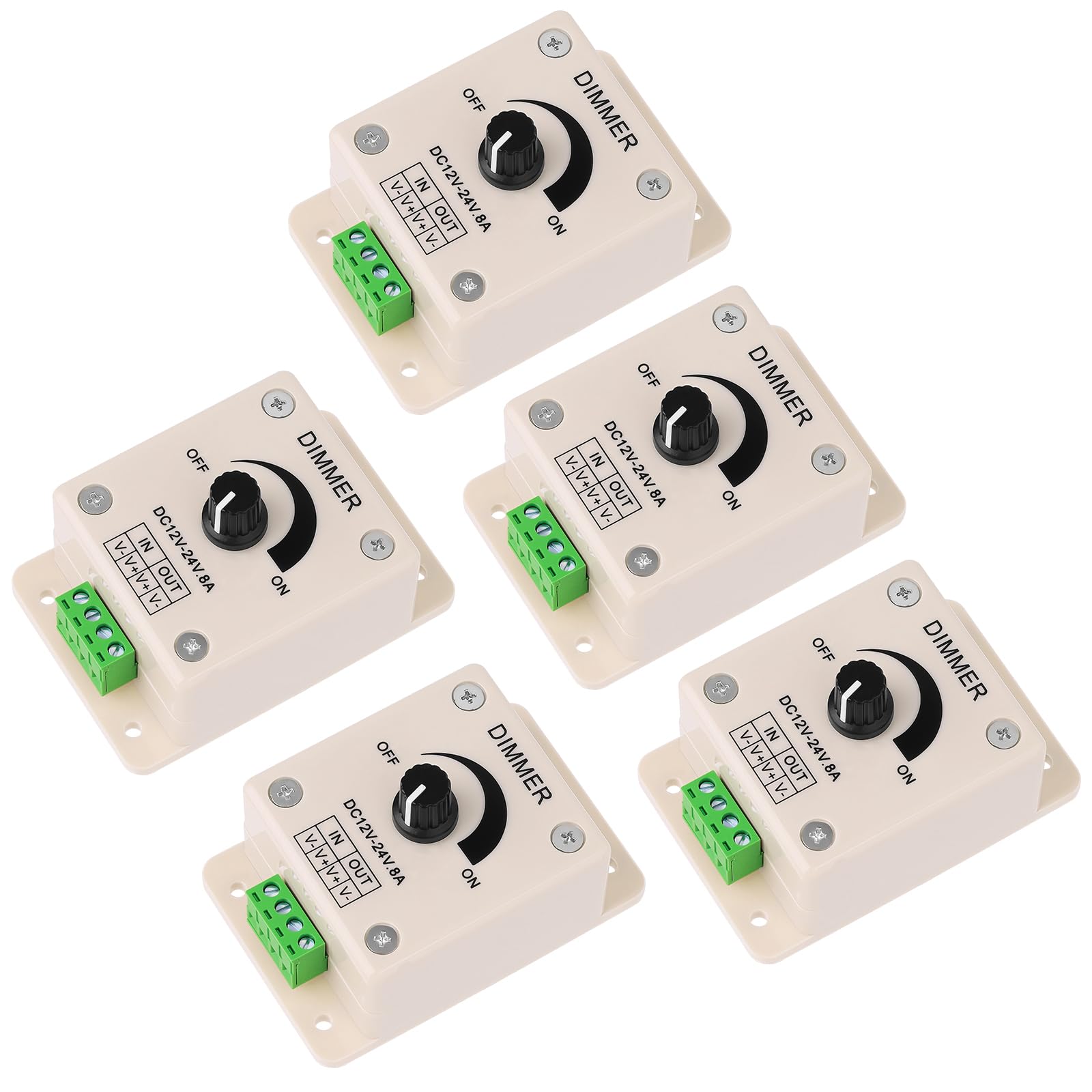 Photo 1 of 5PCS DC12-24V PWM Dimming Controller for LED Lights, 8Amp 0%-100% LED Dimmer Switch for Ribbon Lights, Tape Lights, Dimmer, Rigid Strips and Other Strips