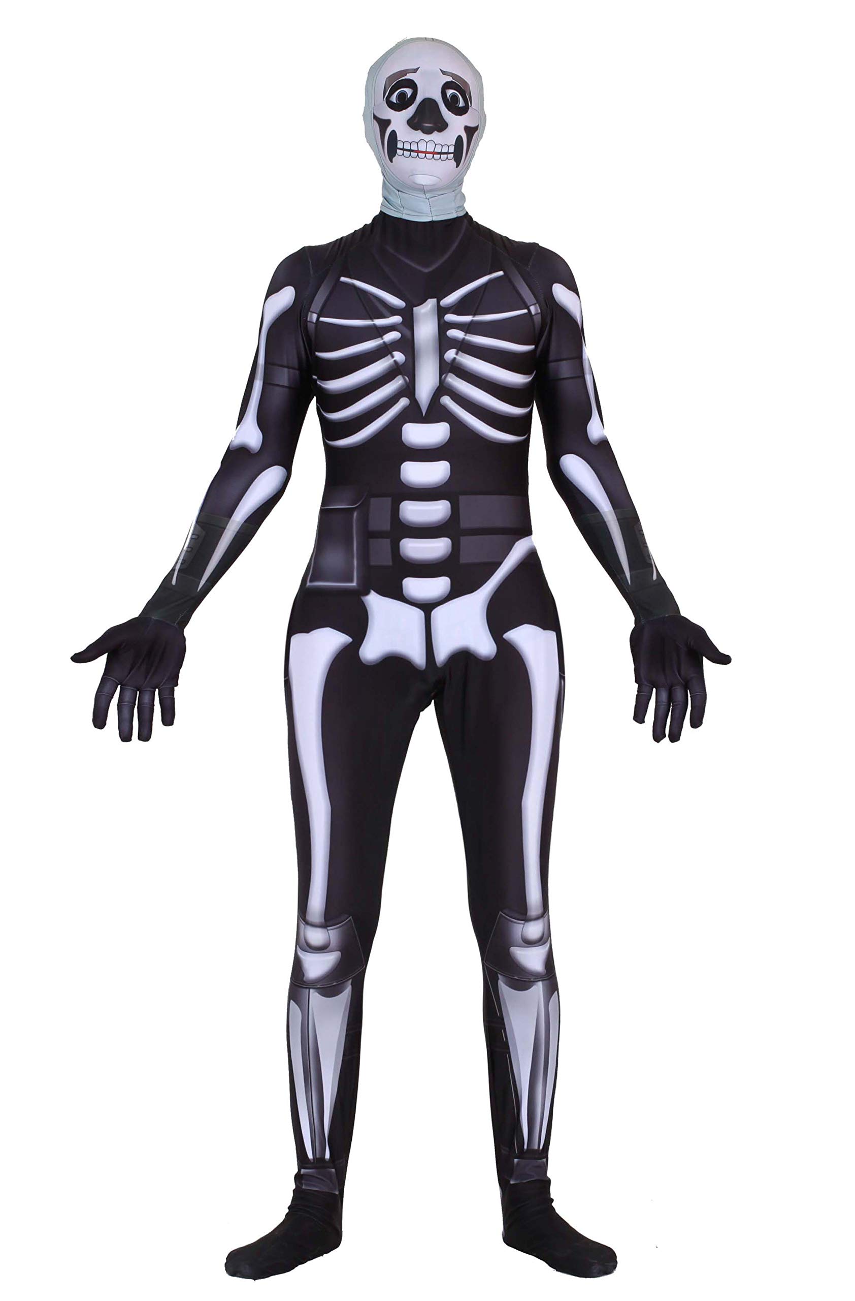 Riekinc Halloween Spandex Zentai Cosplay Costume Skull Trooper Costume Adult/Kids