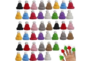 RONYOUNG 44PCS Mini Knitting Hats Christmas Mini Knitting Doll Hats Mini Wool Hat for Christmas Ornaments DIY Art and Craft