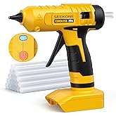 SEEKONE Hot Glue Gun, 100W Cordless Hot Glue Gun for Dewalt 20V Battery, Fast Preheating and Anti-drip Full Size Glue Gun wit
