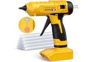 SEEKONE Hot Glue Gun, 100W Cordless Hot Glue Gun for Dewalt 20V Battery, Fast Preheating and Anti-drip Full Size Glue Gun wit