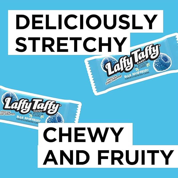 LAFFY TAFFY CANDY, BLUE RASPBERRY FLAVORED, INDIVIDUALLY WRAPPED CANDY (145 PIECES)