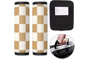 TPOAEL 2 Pack Luggage Handle Wrap Travel Tags - Set of Luggage Tags for Suitcases, Identifiers, Marker, and Handle Covers - Cruise Accessories and Travel Gifts（Coffee Brown