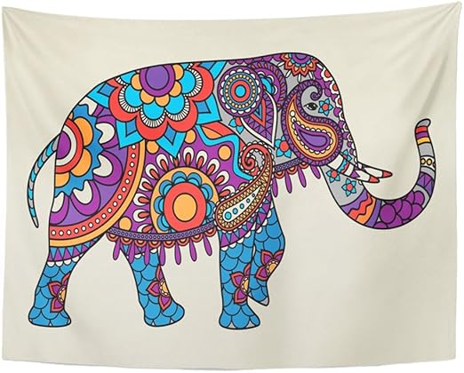 Tapiz Con Diseno De Mandala De 50 X 60 Cm Para Decoracion Del Hogar Colorido Bohemio