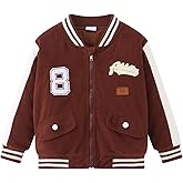STARRYHEARTS Boy Girl Varsity Jackets Kids Letterman Winter Jacket Toddler Bomber Baseball Padded Coat Outerwear (Size:2-7)