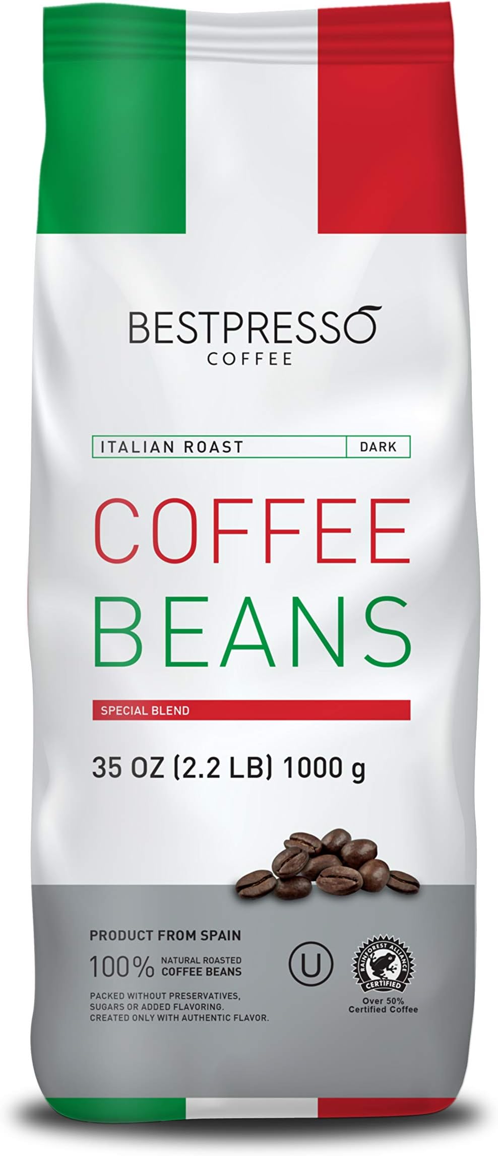 Bestpresso Whole Bean Coffee (Italian Roast, 35 Ounce 1 Pack)