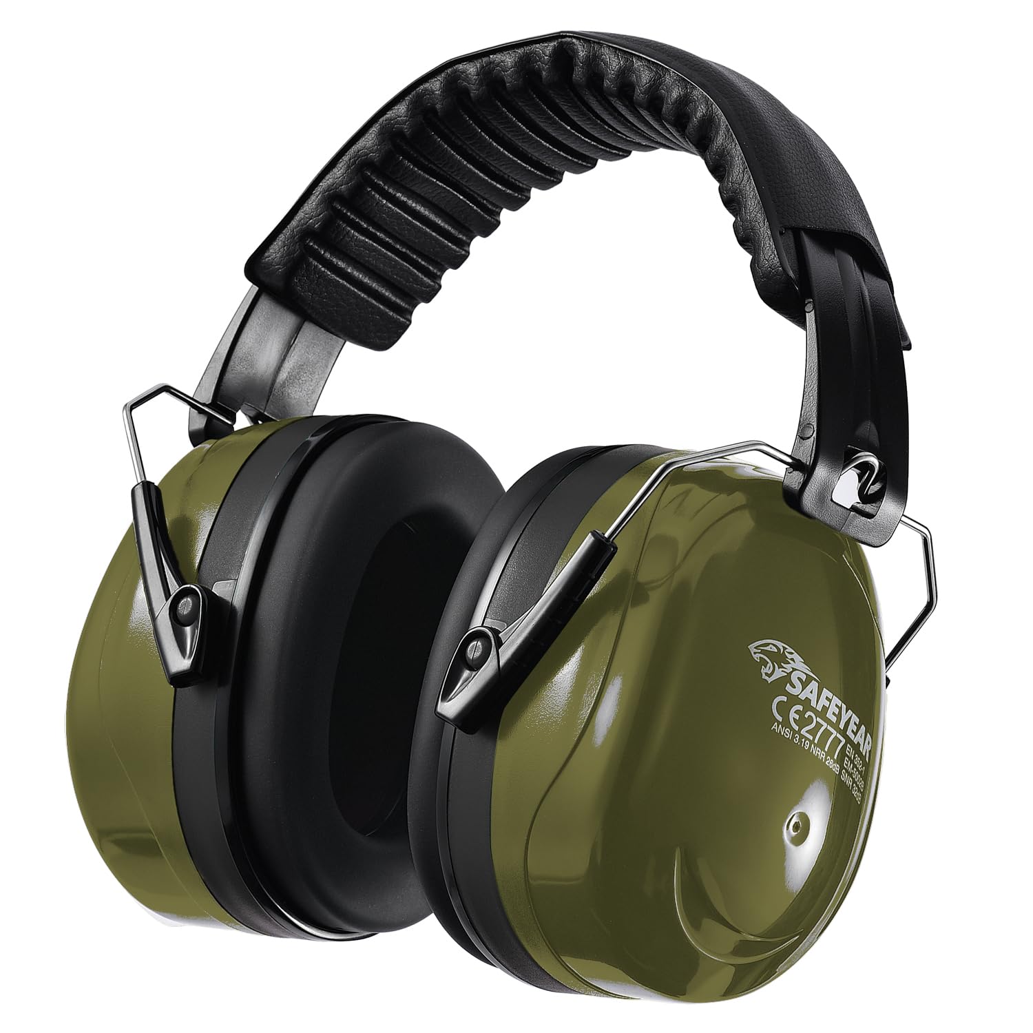 SAFEYEAR Noise Cancelling Ear Defenders Adult, Black SNR 33dB Ear Protectors Ear Muff for Men & Women, NNR 26dB Pro Over Hearing Protection Earmuff for Shooting, Sleeping, Industrial, Site Work etc