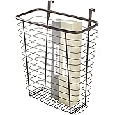 iDesign Steel Over-The-Cabinet Waste Basket or Storage Bin, The Axis Collection, 7.1" x 12.2" x 14.2", Bronze