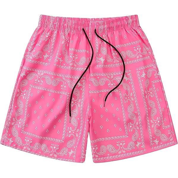MECH-ENG Pantaloncini Uomo Paisley – Stampa Bandana Retrò – Con Tasca E Mutandina Integrata