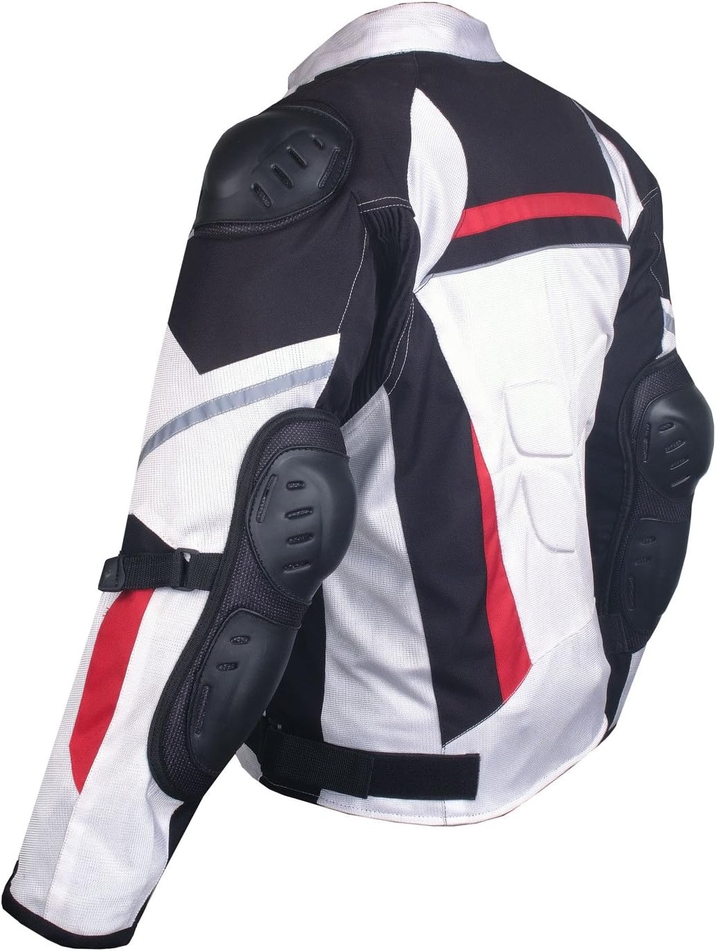 AirTrek Men Mesh Motorcycle Touring Waterproof Rain Armor Biker Jacket White M: Automotive