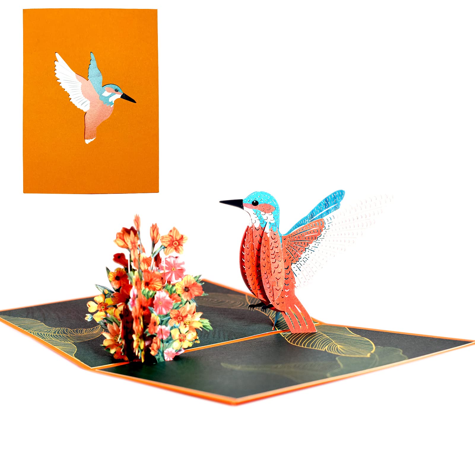 FAPUMOE 3D Pop Up Hummingbird Greeting Card, Lovely Hummingbird Anniversary Pop-up Card For Family Friends Mum Women Lovers Birthday Wedding Anniversary Valentine's Day Gift