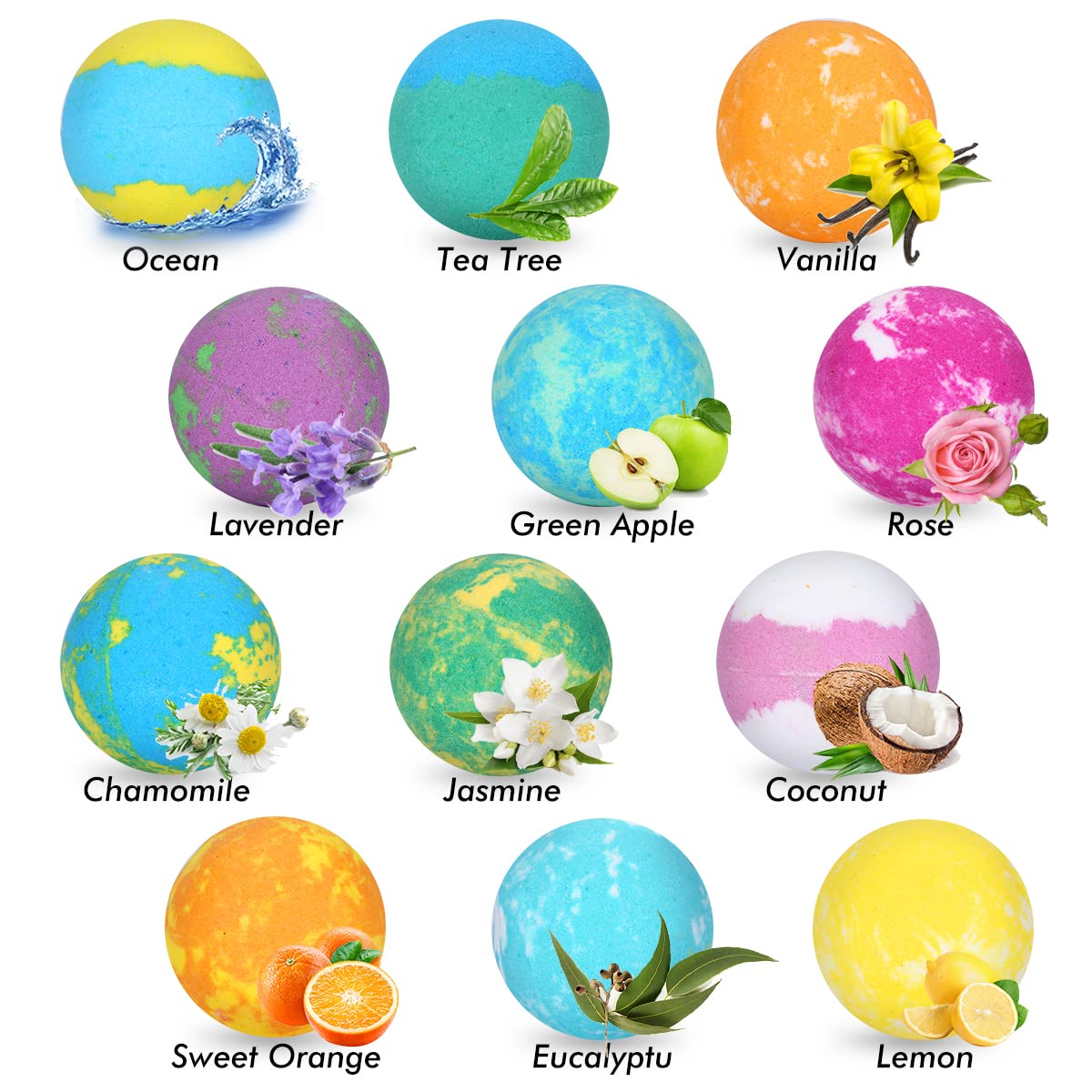Bath Bombs for Kids with Surprise Toys Inside for Girls Boys - 12 PCs Bubble Bath Fizz Balls Gift Set with Puppy Toy, Gentle and Kids Safe for Easter Eggs Stuffers