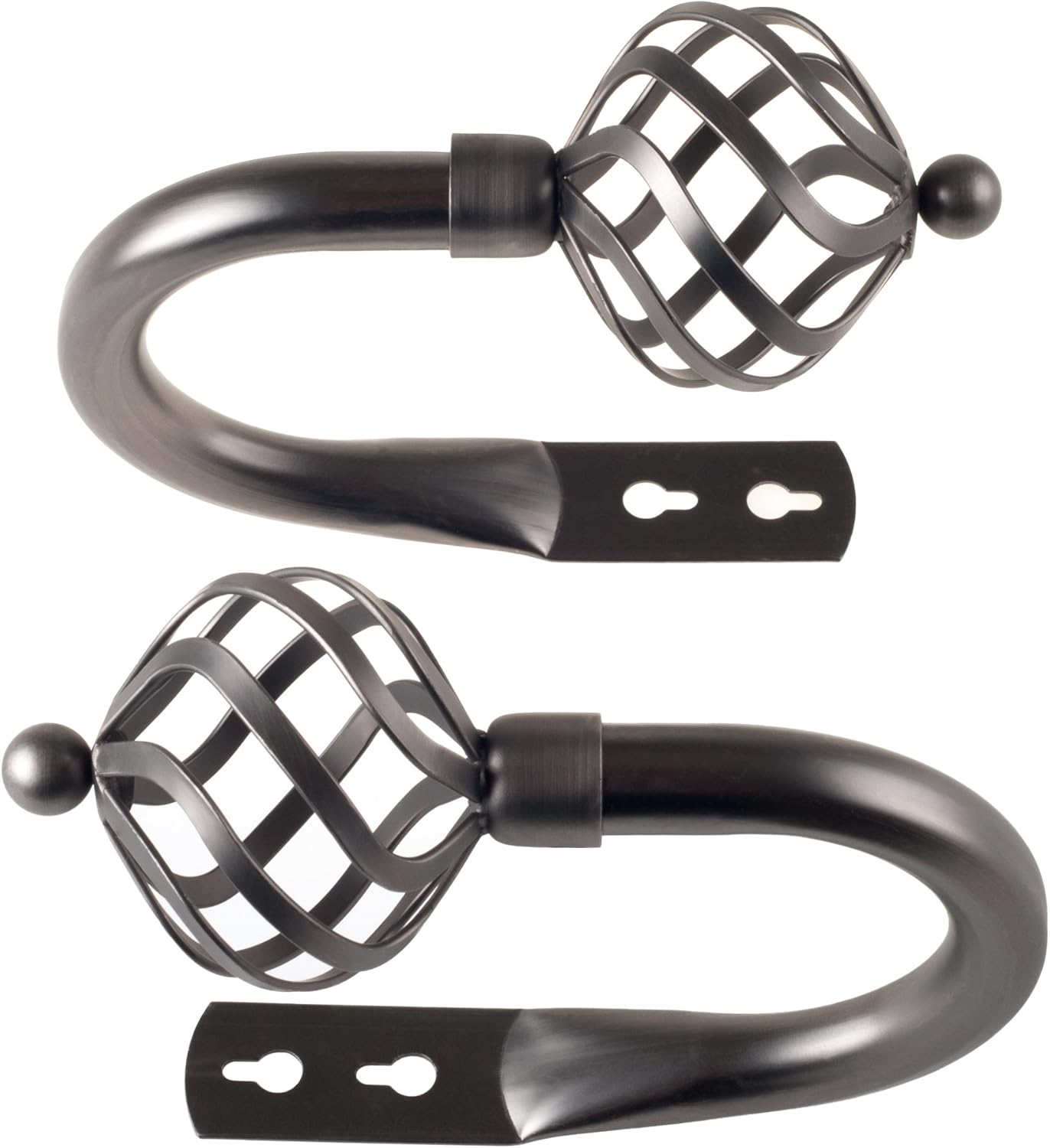 Lavish Home 63-19131A-P Sphere Holdback Pair-Pewter