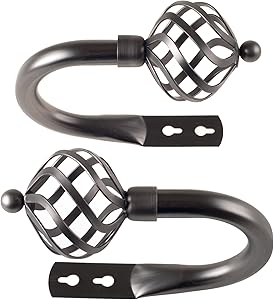Lavish Home 63-19131A-P Sphere Holdback Pair-Pewter