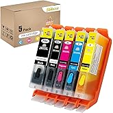 SIMEKKO PGI-280XXL CLI-281XXL Refillable Ink Cartridges, 5 Color Pack Use with PIXMA TS6120 TS6220 TS6320 TS8120 TS8220 TS8320 TR7520 TR8520 TR8620 TS9120 TS9520 TS9521C TS702
