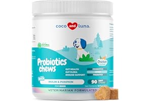 COCO AND LUNA Probiotics for Dogs Digestive Health - Support Gut Health, Diarrhea, Gas, & Seasonal Allergies - with Honey, Pumpkin and Prebiotics for Digestive Support, Bad Dog Breath & Constipation