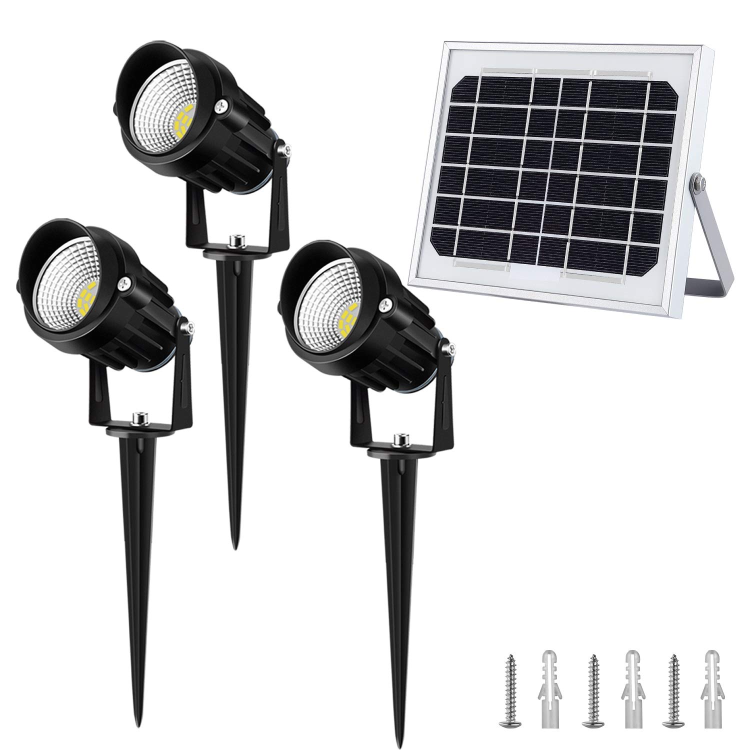 CLY Solar Spotlights Landscape Outdoor 3 in 1 LED Lights IP66
