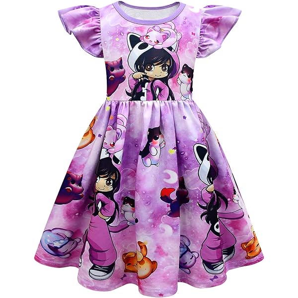Amazon.com: Girls Dress Graphic Cute Outfit Kids Purple
