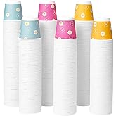 Tamone 600 Pack 3 oz Bathroom Cups, Mouthwash Cups with Flower, Pink, Yellow, Blue Small Disposable 3 oz Paper Cups for Party, Picnic, BBQ, Travel, Home & Event