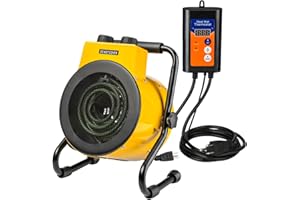GNRZZT Greenhouse Heater with Digital Thermostat, Green House Heater for Plants,1500W Electric Grow Tent Heaters, Overheat Protection, Fast Heating for Green House, Flower Room, Yellow