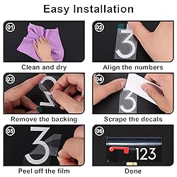 Reflective Mailbox Numbers for Outside, 5 Sets