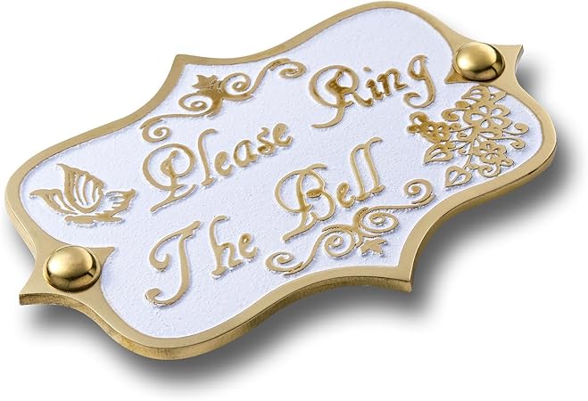 The Metal Foundry Please Ring The Bell Metal Door Sign Vintage Shabby Chic Style Home Decor Accessories Door Or Wall Brass Plaque Handmade In England Amazon Co Uk Kitchen Home