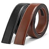 JASGOOD Ratchet Belt Replacement Strap 1 1/8", Leather Belt Strap for 35MM Slide Click Buckle