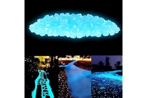 Glow in The Dark Rocks Outdoor, 1000PCS/Pack Resin Glow in The Dark Stones, Reusable in Pebbles for Landscaping, Garden, Path